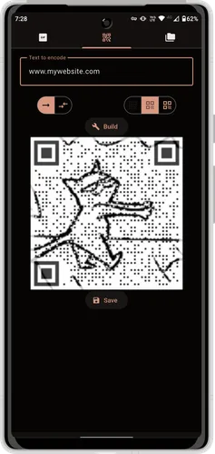 The app showing the assembled GIF Code.