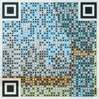 QR Code on a man getting home from work.